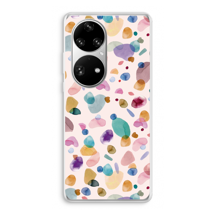 Terrazzo Memphis Pink: Huawei P50 Pro Transparant Hoesje