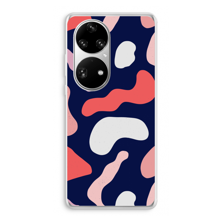 Memphis Shapes Pink: Huawei P50 Pro Transparant Hoesje
