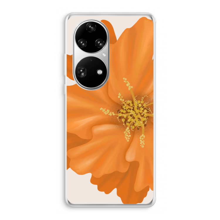Orange Ellila flower: Huawei P50 Pro Transparant Hoesje