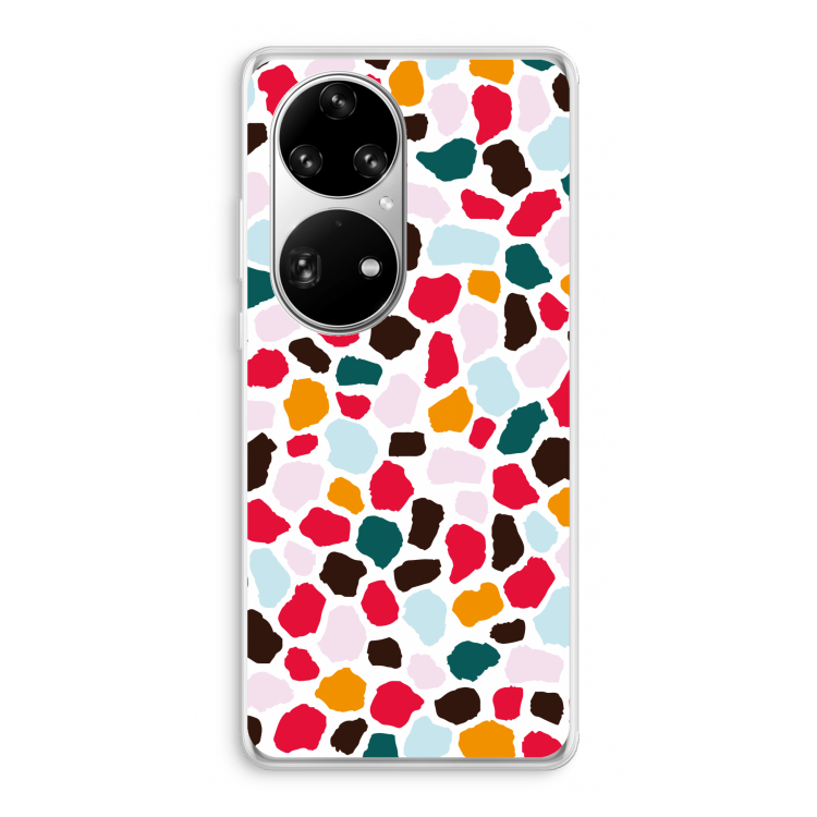 Colored Giraffe: Huawei P50 Pro Transparant Hoesje