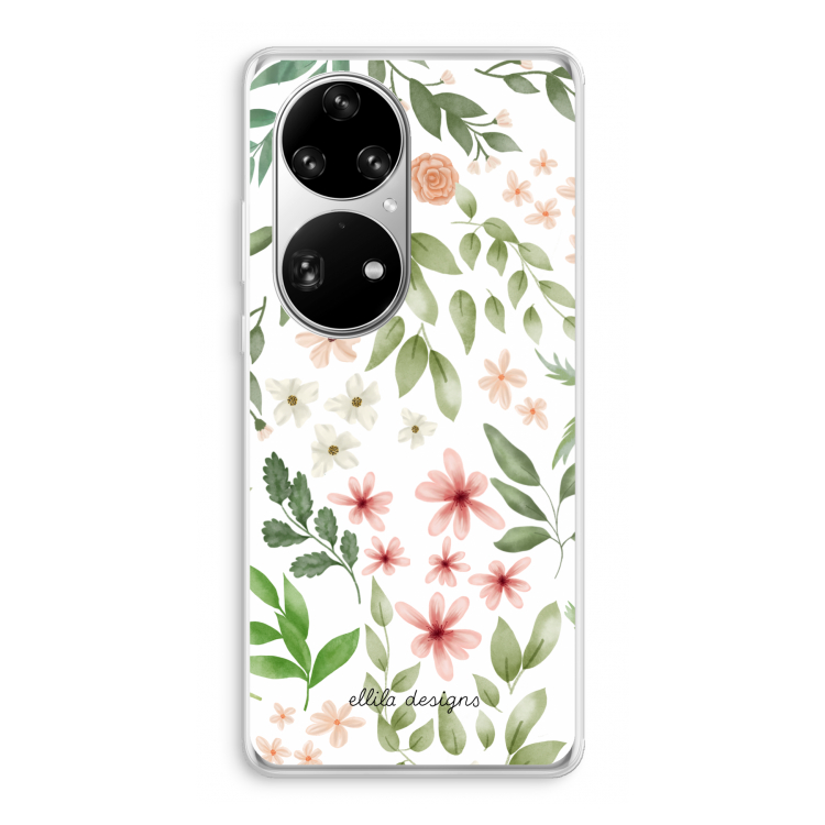Botanical sweet flower heaven: Huawei P50 Pro Transparant Hoesje