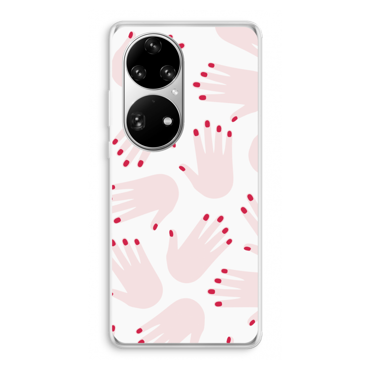Hands pink: Huawei P50 Pro Transparant Hoesje