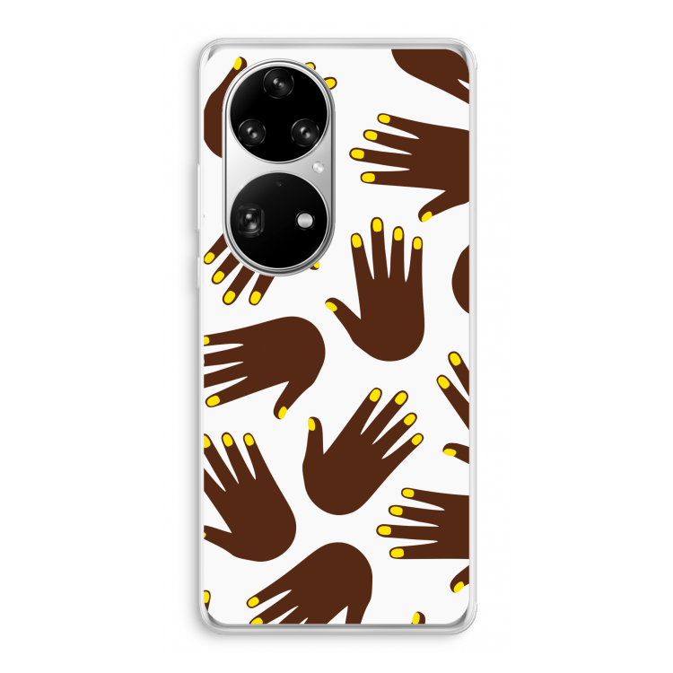 Hands dark: Huawei P50 Pro Transparant Hoesje