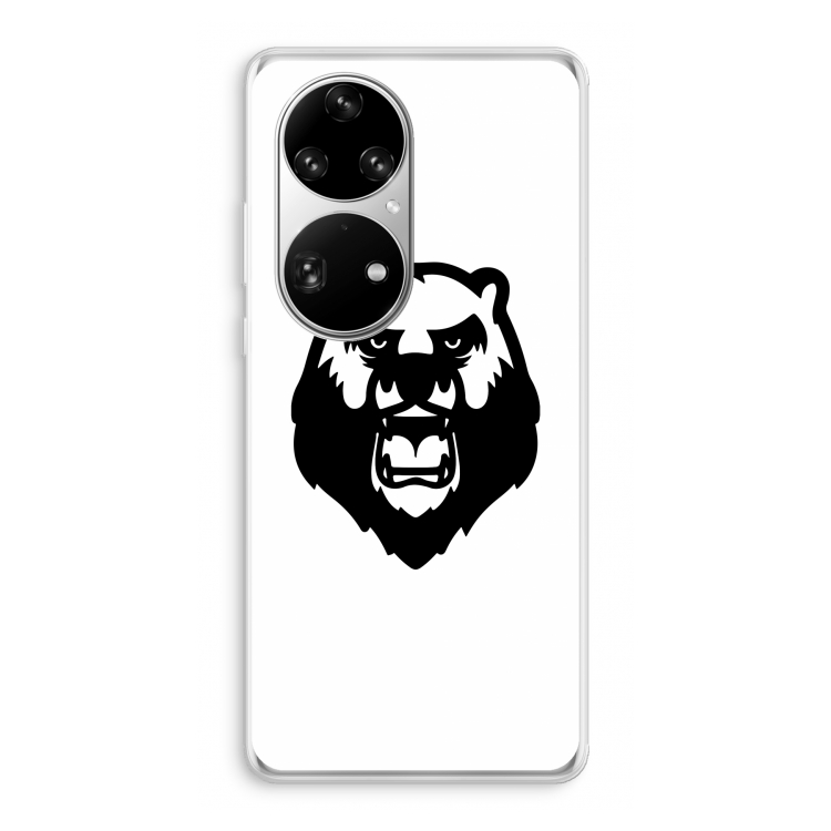 Angry Bear (white): Huawei P50 Pro Transparant Hoesje