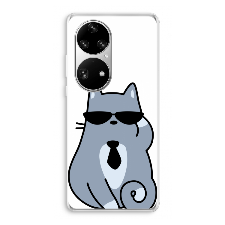 Cool cat: Huawei P50 Pro Transparant Hoesje