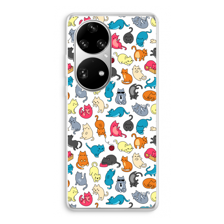 Kleurrijke katten: Huawei P50 Pro Transparant Hoesje