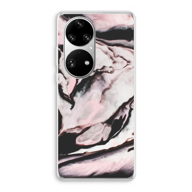 Roze stroom: Huawei P50 Pro Transparant Hoesje