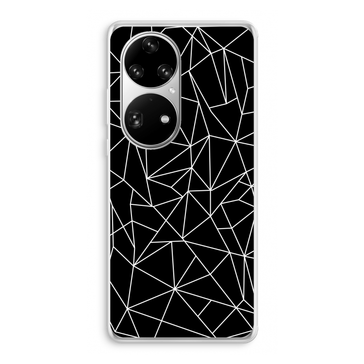 Geometrische lijnen wit: Huawei P50 Pro Transparant Hoesje