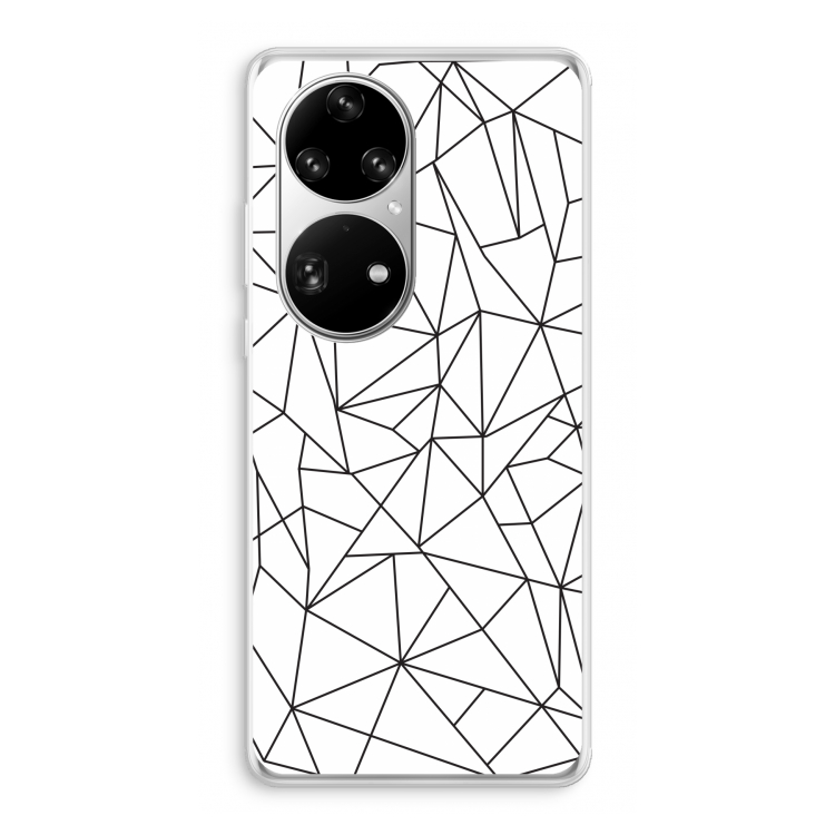Geometrische lijnen zwart: Huawei P50 Pro Transparant Hoesje