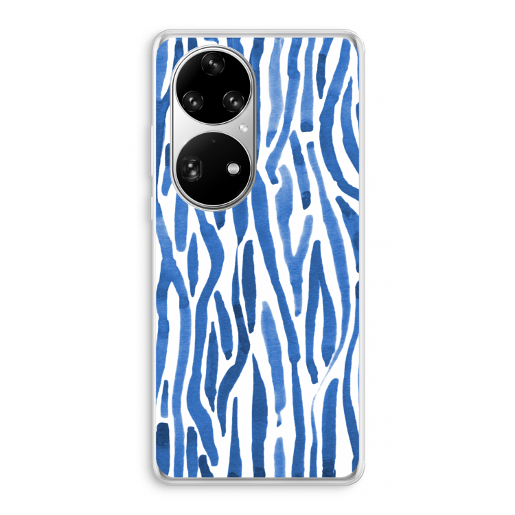 Blauwe nerven: Huawei P50 Pro Transparant Hoesje