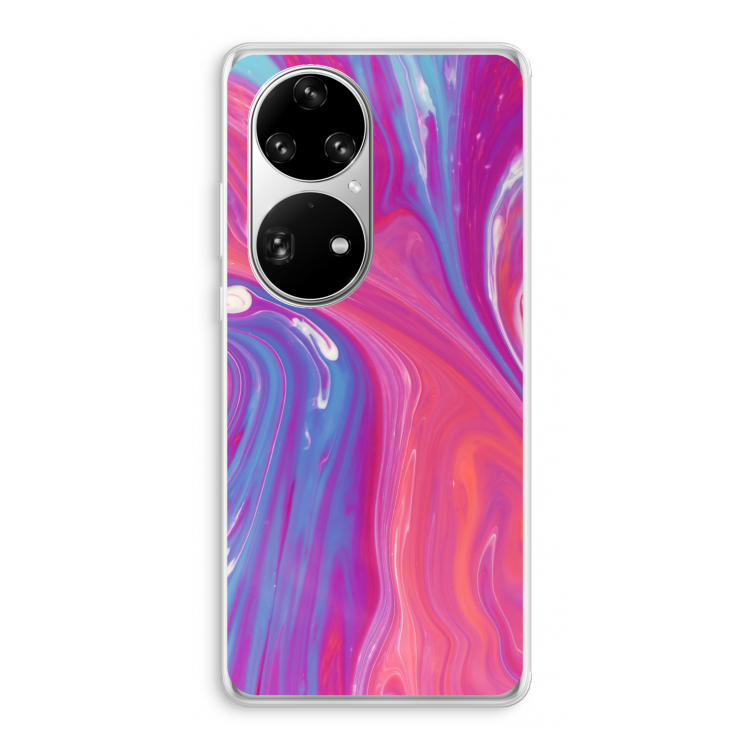 Paarse stroom: Huawei P50 Pro Transparant Hoesje