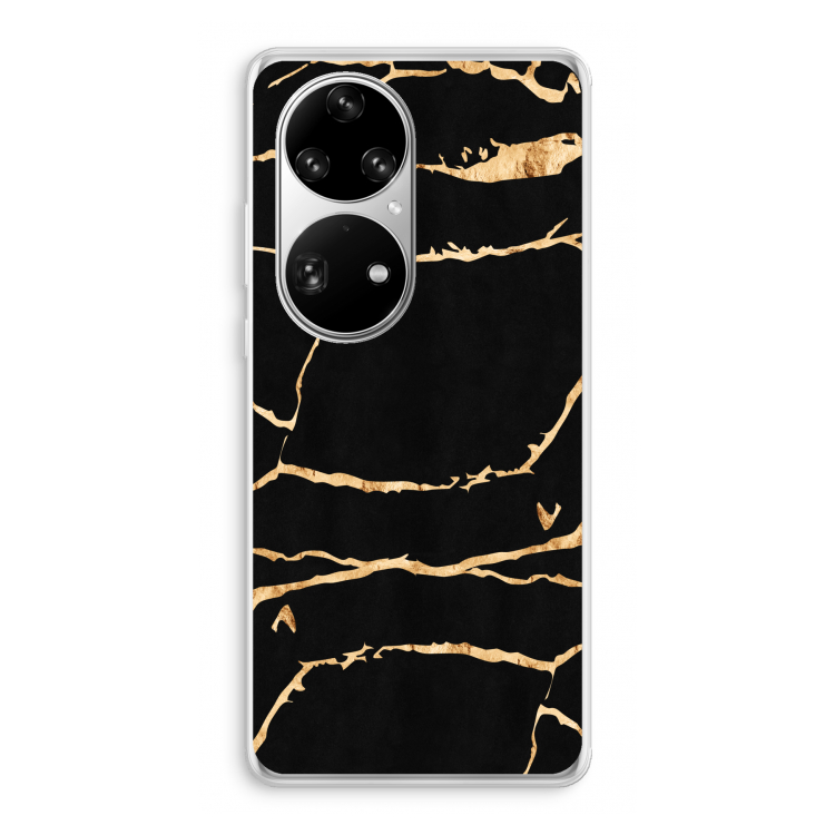 Gouden marmer: Huawei P50 Pro Transparant Hoesje