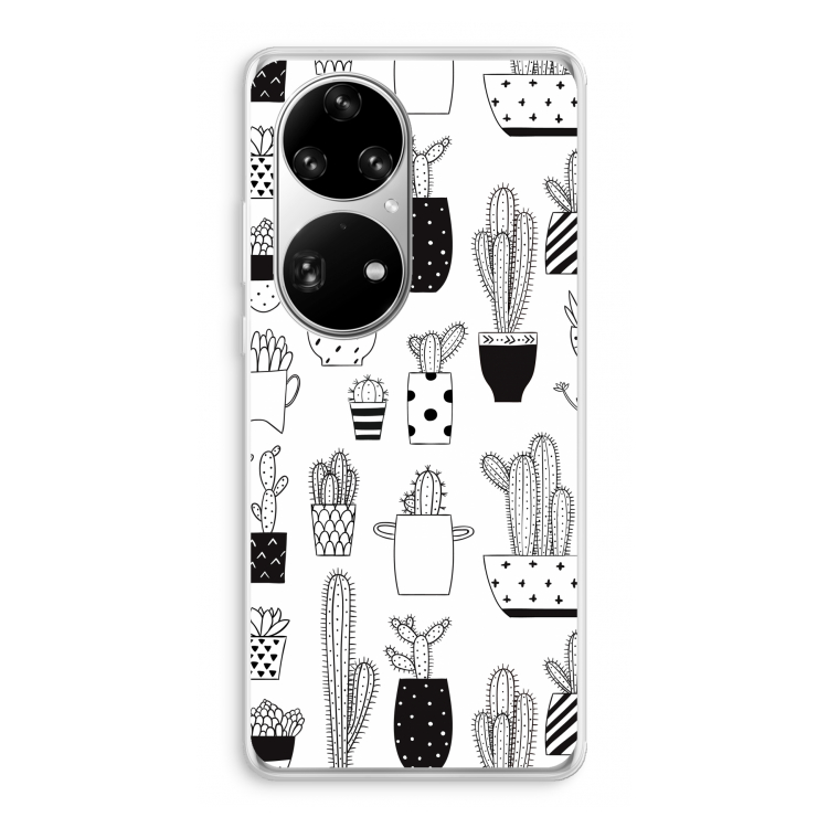 Cactusmotief: Huawei P50 Pro Transparant Hoesje