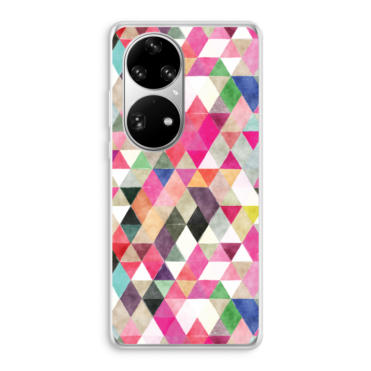 Gekleurde driehoekjes: Huawei P50 Pro Transparant Hoesje