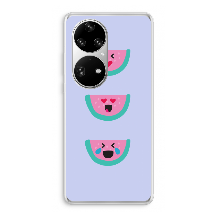 Smiley watermeloen: Huawei P50 Pro Transparant Hoesje