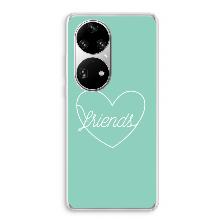 Friends heart pastel: Huawei P50 Pro Transparant Hoesje