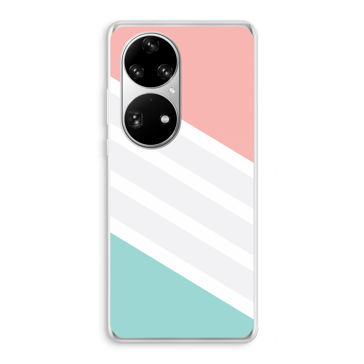 Strepen pastel: Huawei P50 Pro Transparant Hoesje