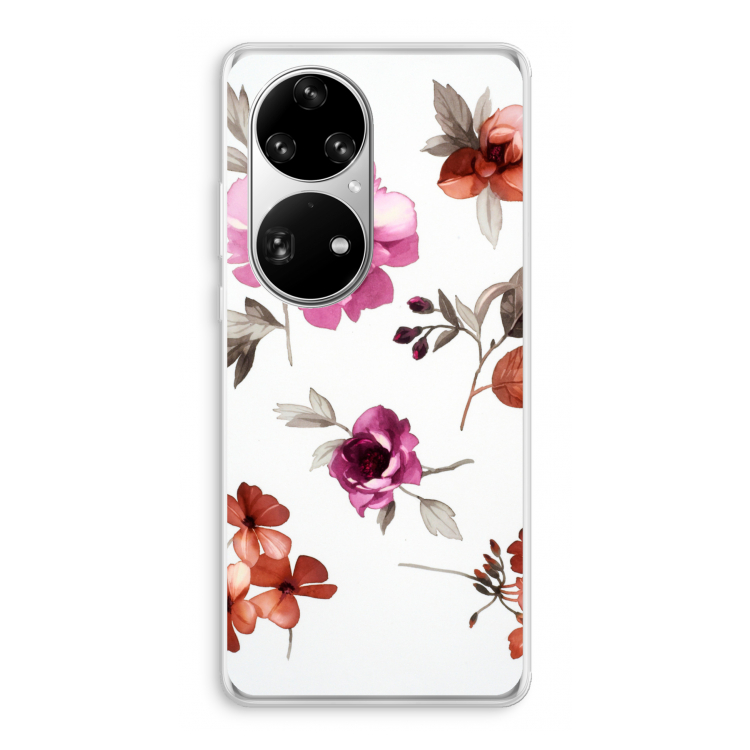 Geschilderde bloemen: Huawei P50 Pro Transparant Hoesje