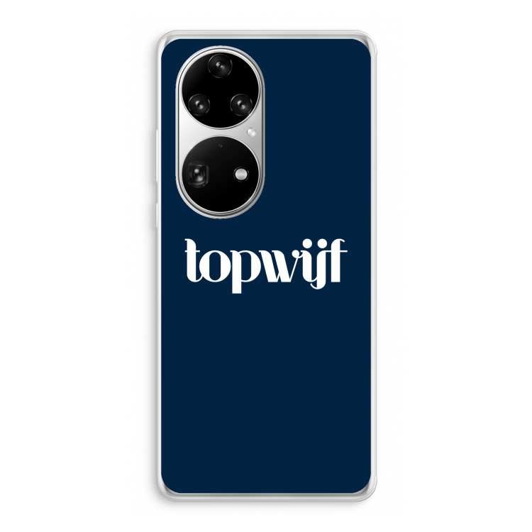 Topwijf Navy: Huawei P50 Pro Transparant Hoesje