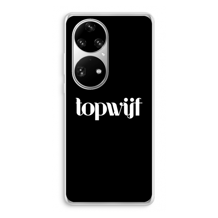 Topwijf Zwart: Huawei P50 Pro Transparant Hoesje