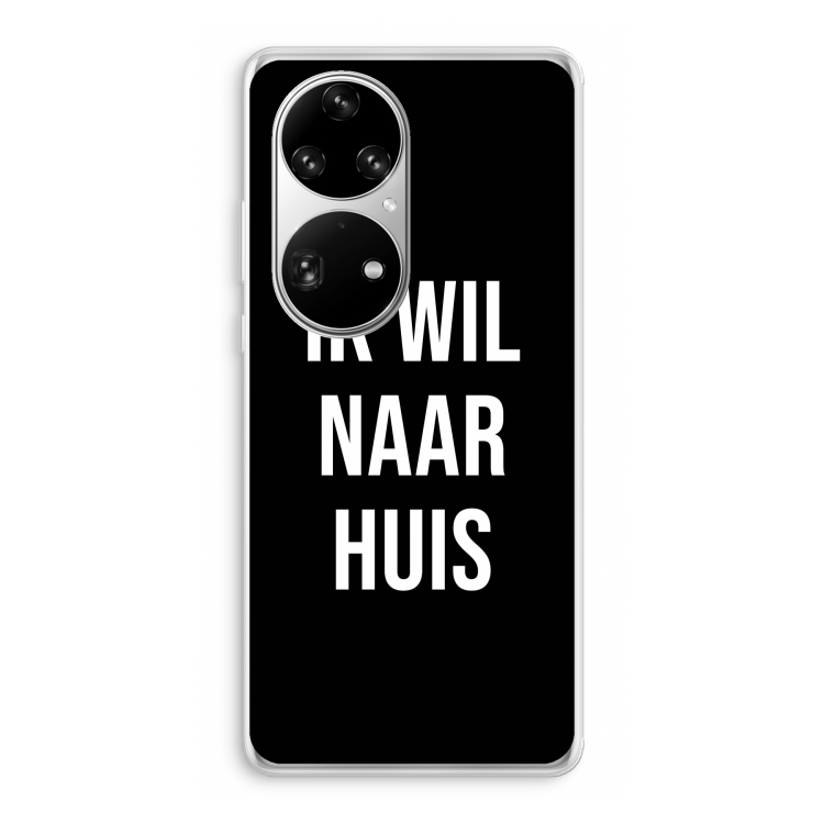 Ik wil naar huis - Zwart: Huawei P50 Pro Transparant Hoesje