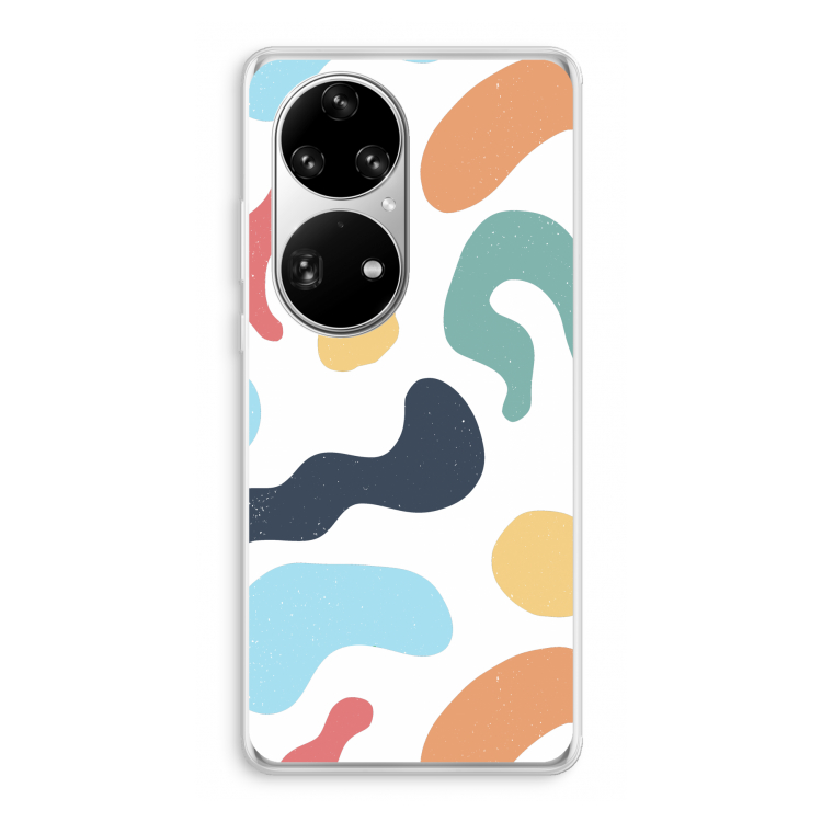 Memphis Shapes Blue: Huawei P50 Pro Transparant Hoesje