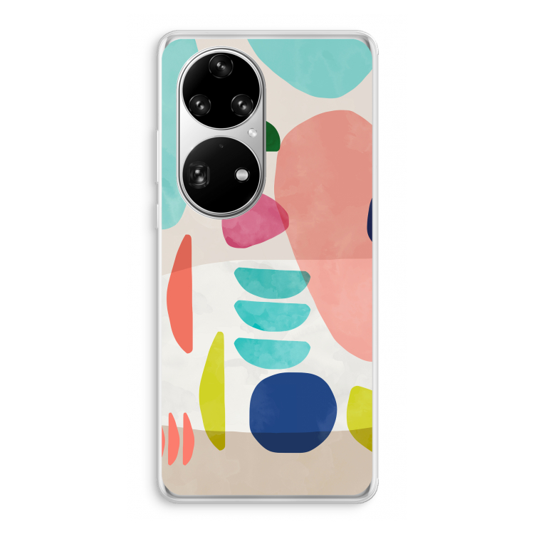 Bold Rounded Shapes: Huawei P50 Pro Transparant Hoesje