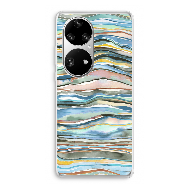 Watercolor Agate: Huawei P50 Pro Transparant Hoesje