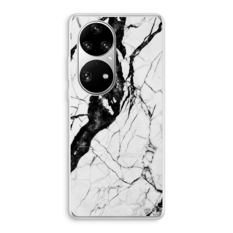 Witte marmer 2: Huawei P50 Pro Transparant Hoesje
