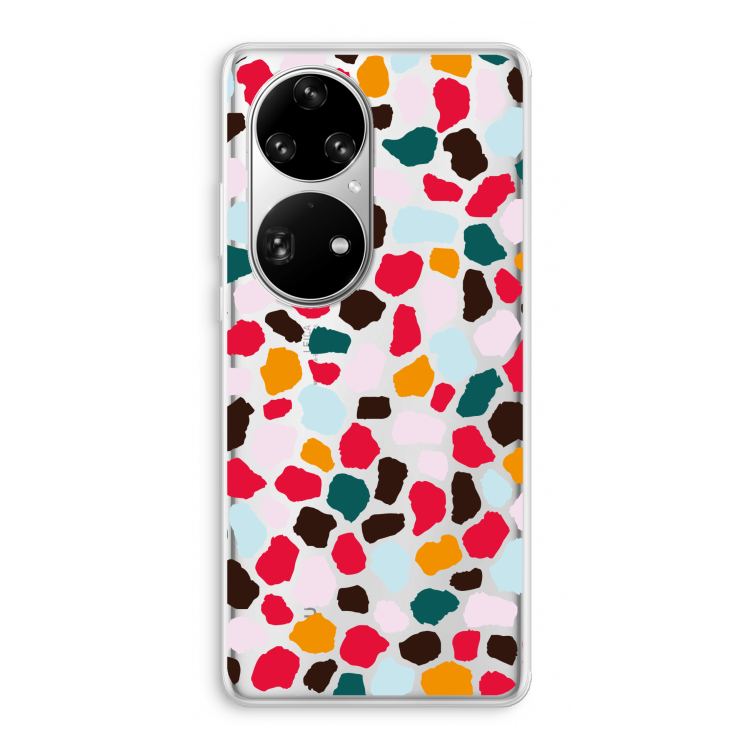 Colored Giraffe: Huawei P50 Pro Transparant Hoesje