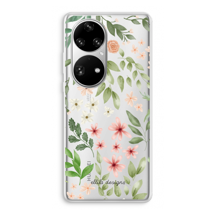 Botanical sweet flower heaven: Huawei P50 Pro Transparant Hoesje