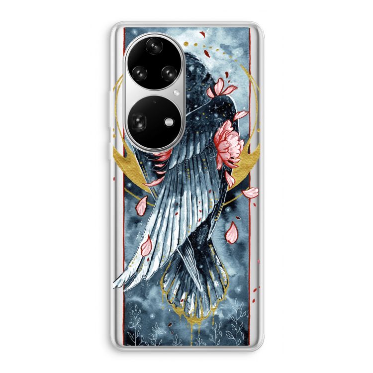 Golden Raven: Huawei P50 Pro Transparant Hoesje