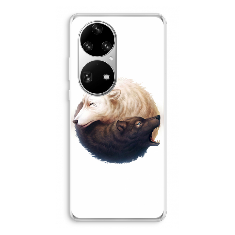Yin Yang Wolves: Huawei P50 Pro Transparant Hoesje