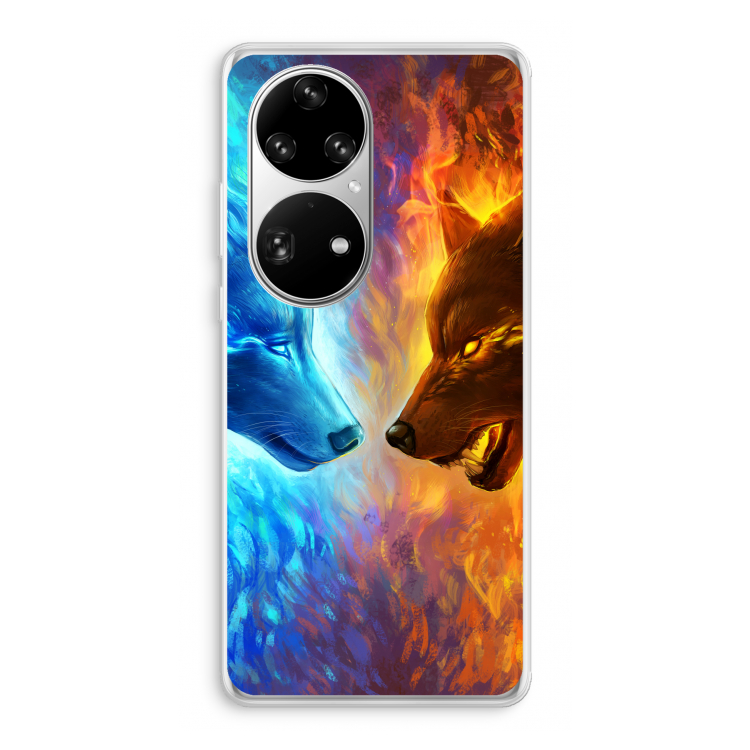 Fire & Ice: Huawei P50 Pro Transparant Hoesje