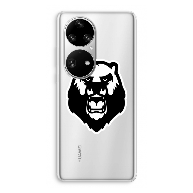 Angry Bear (white): Huawei P50 Pro Transparant Hoesje