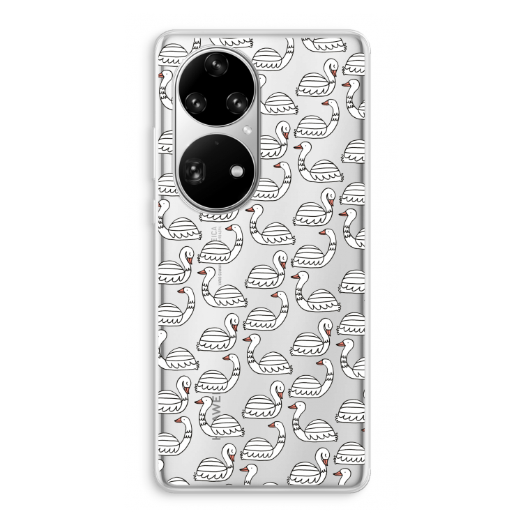 Zwanen: Huawei P50 Pro Transparant Hoesje