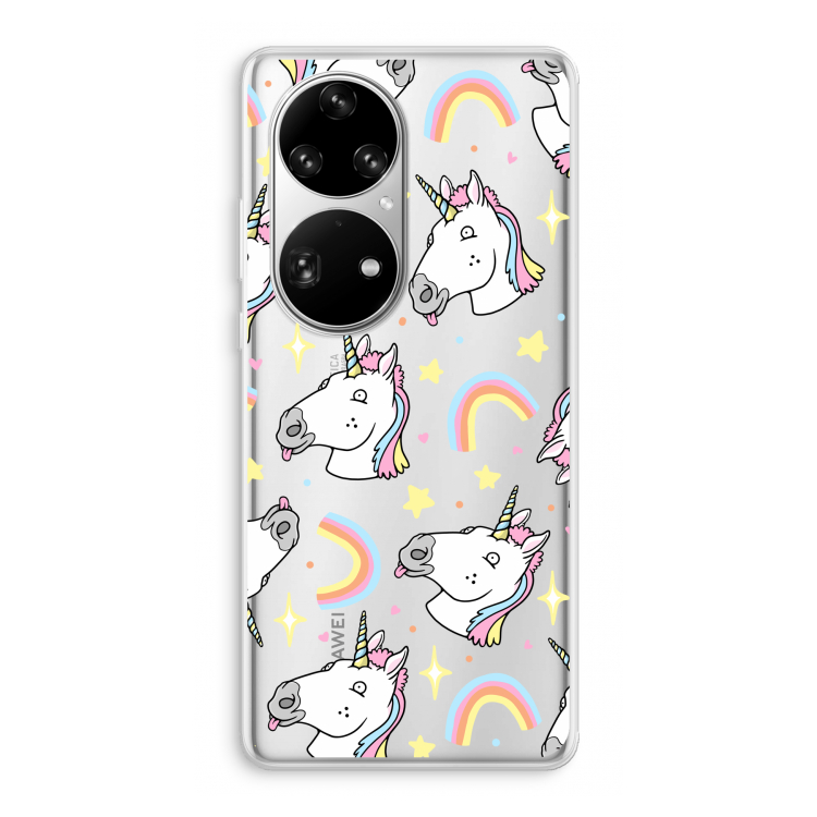 Rainbow Unicorn: Huawei P50 Pro Transparant Hoesje