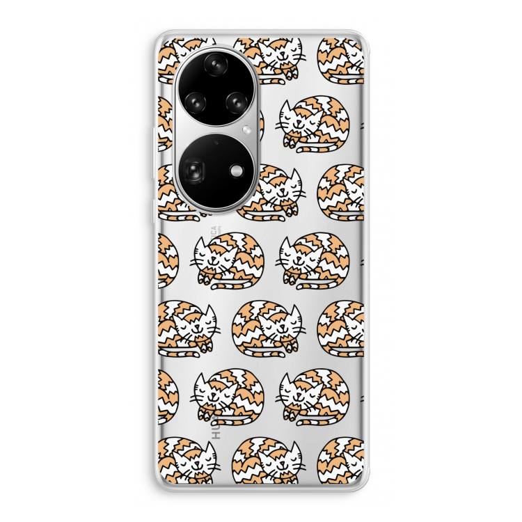 Slapende poes: Huawei P50 Pro Transparant Hoesje