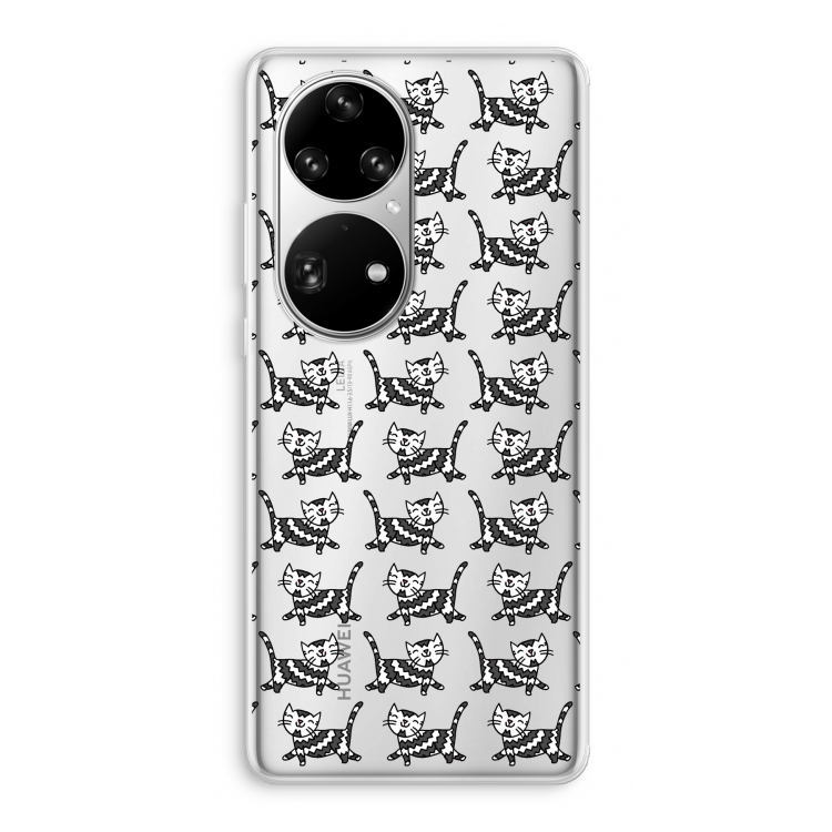 Zwarte poes: Huawei P50 Pro Transparant Hoesje