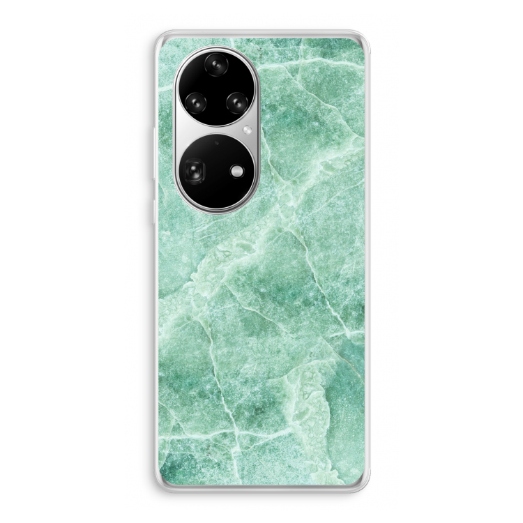 Groen marmer: Huawei P50 Pro Transparant Hoesje