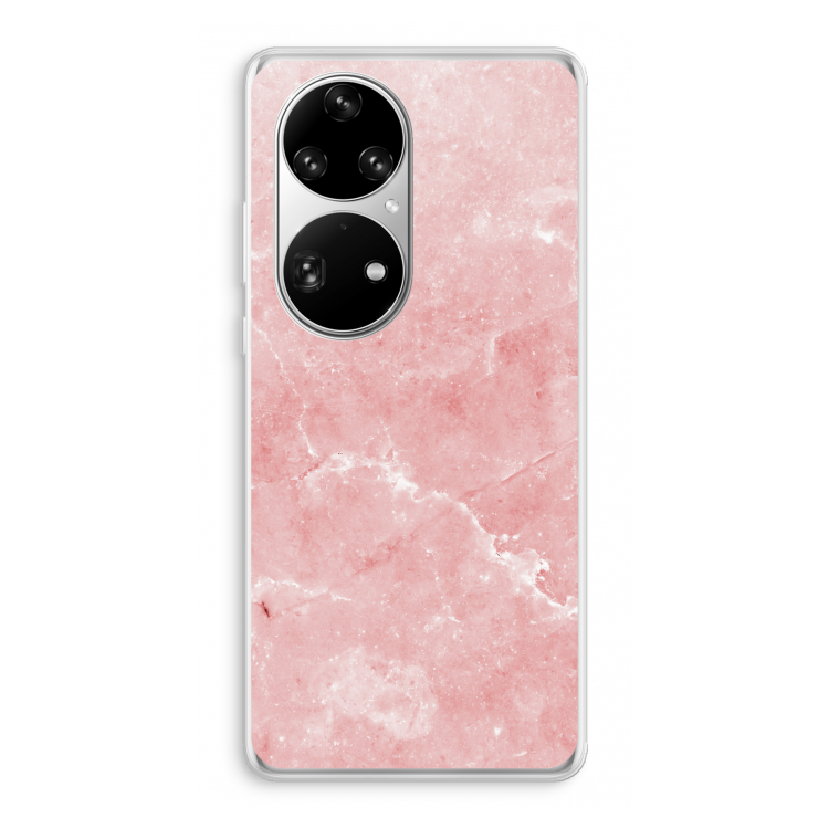 Roze marmer: Huawei P50 Pro Transparant Hoesje