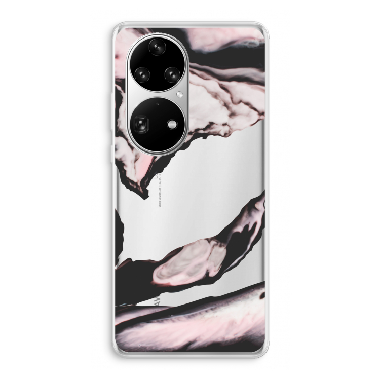 Roze stroom: Huawei P50 Pro Transparant Hoesje
