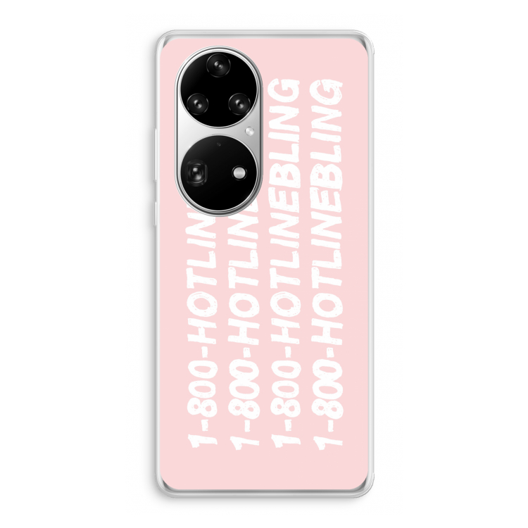 Hotline bling pink: Huawei P50 Pro Transparant Hoesje