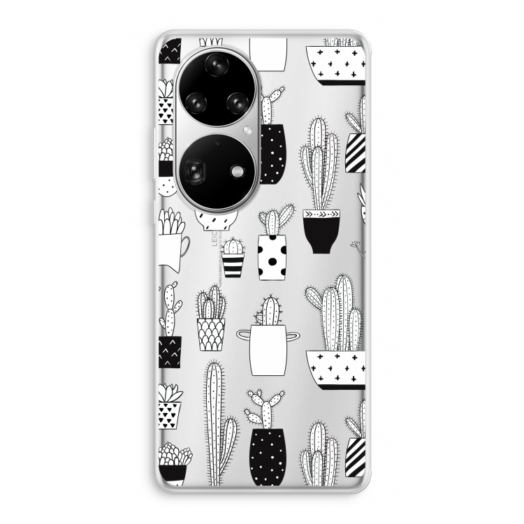 Cactusmotief: Huawei P50 Pro Transparant Hoesje