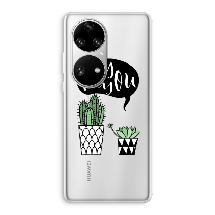 Hey you cactus: Huawei P50 Pro Transparant Hoesje