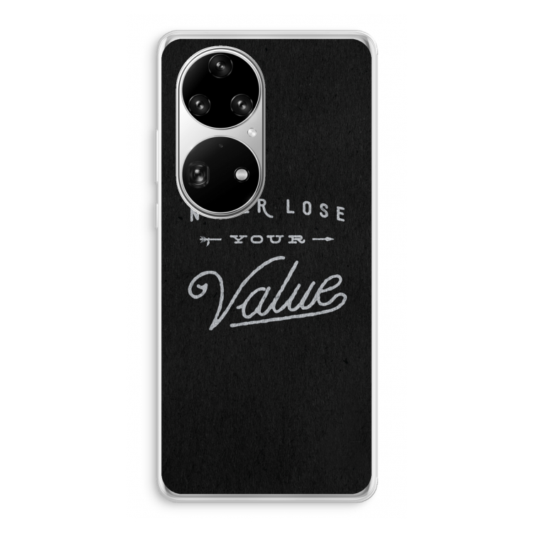 Never lose your value: Huawei P50 Pro Transparant Hoesje