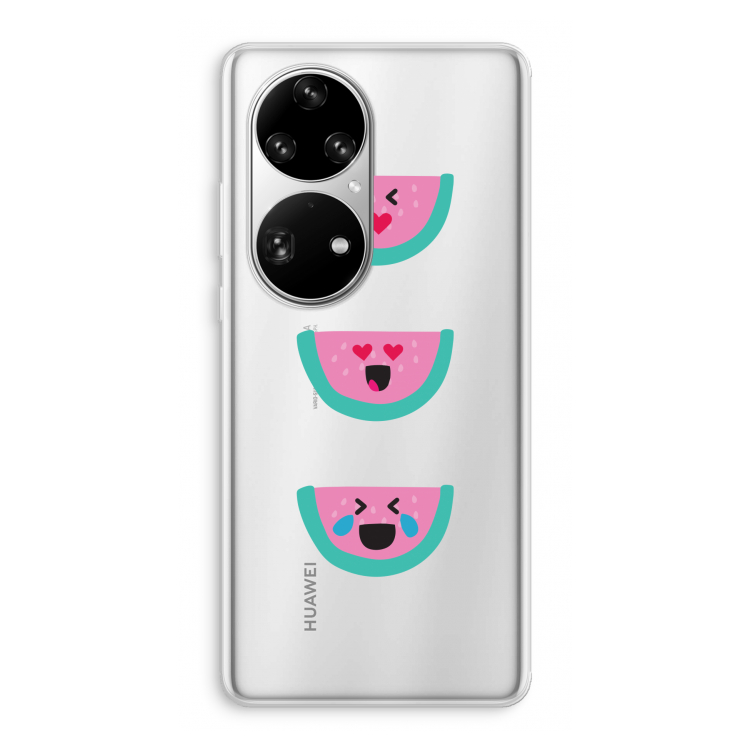 Smiley watermeloen: Huawei P50 Pro Transparant Hoesje