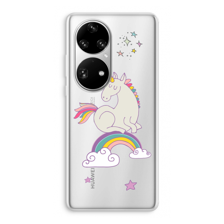 Regenboog eenhoorn: Huawei P50 Pro Transparant Hoesje