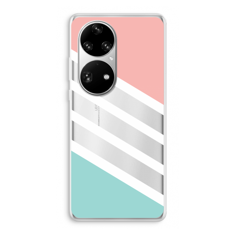 Strepen pastel: Huawei P50 Pro Transparant Hoesje
