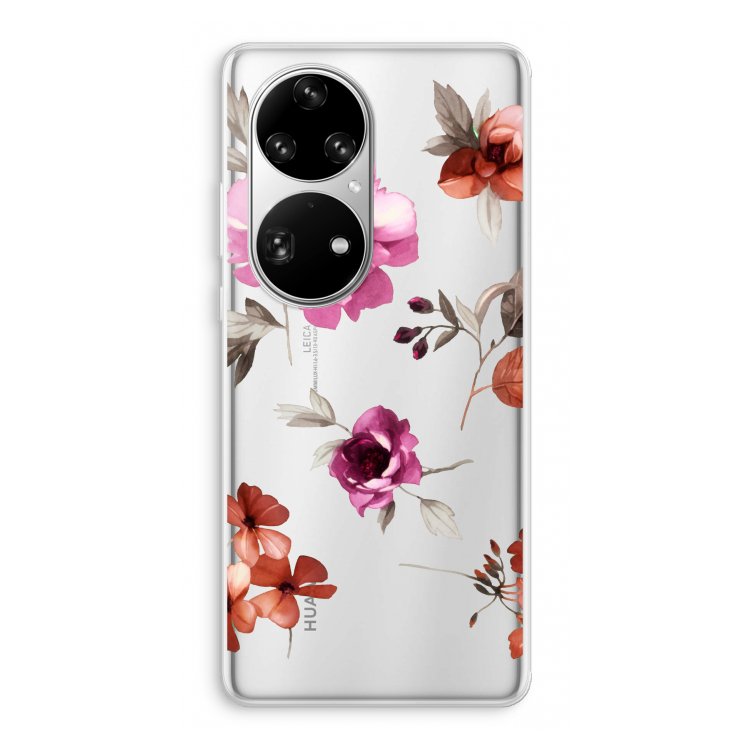 Geschilderde bloemen: Huawei P50 Pro Transparant Hoesje